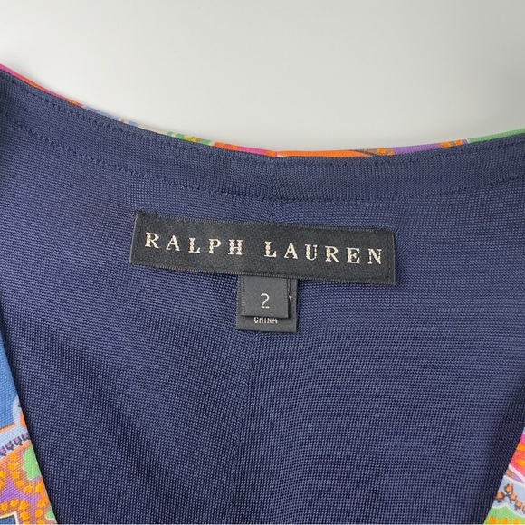 Ralph Lauren Black Label Size 2 Multicolor Paisley 100% Silk Jersey Sheath Dress - Picture 6 of 13